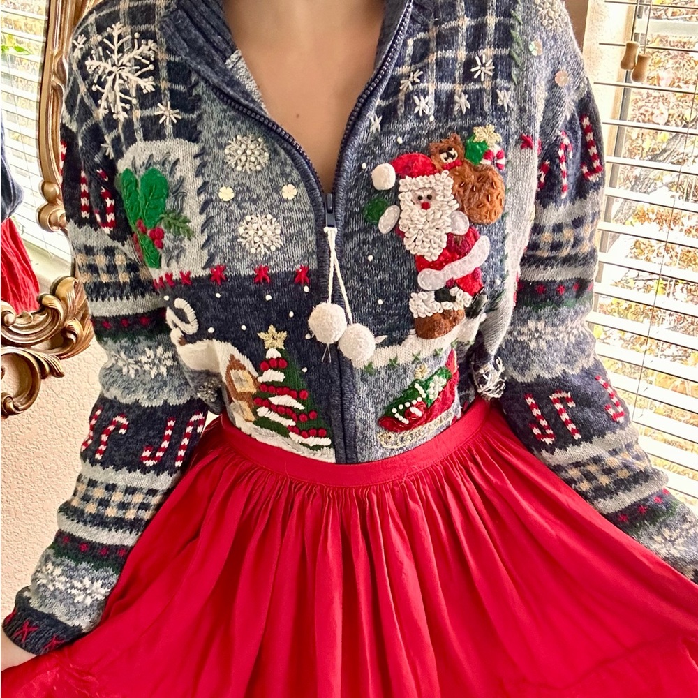 Tiara International Vintage Christmas Sweater Medium